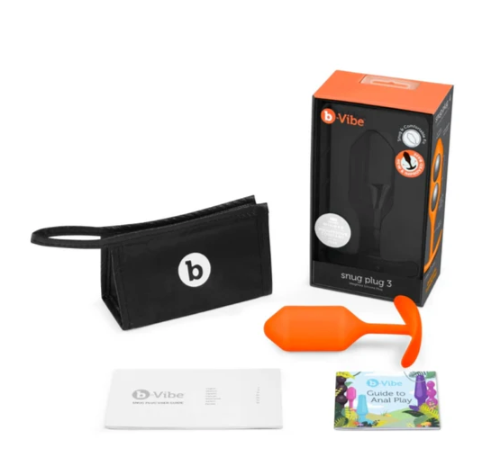 b-Vibe Snug Plug 3 – Weighted Silicone Anal or Vaginal Plug