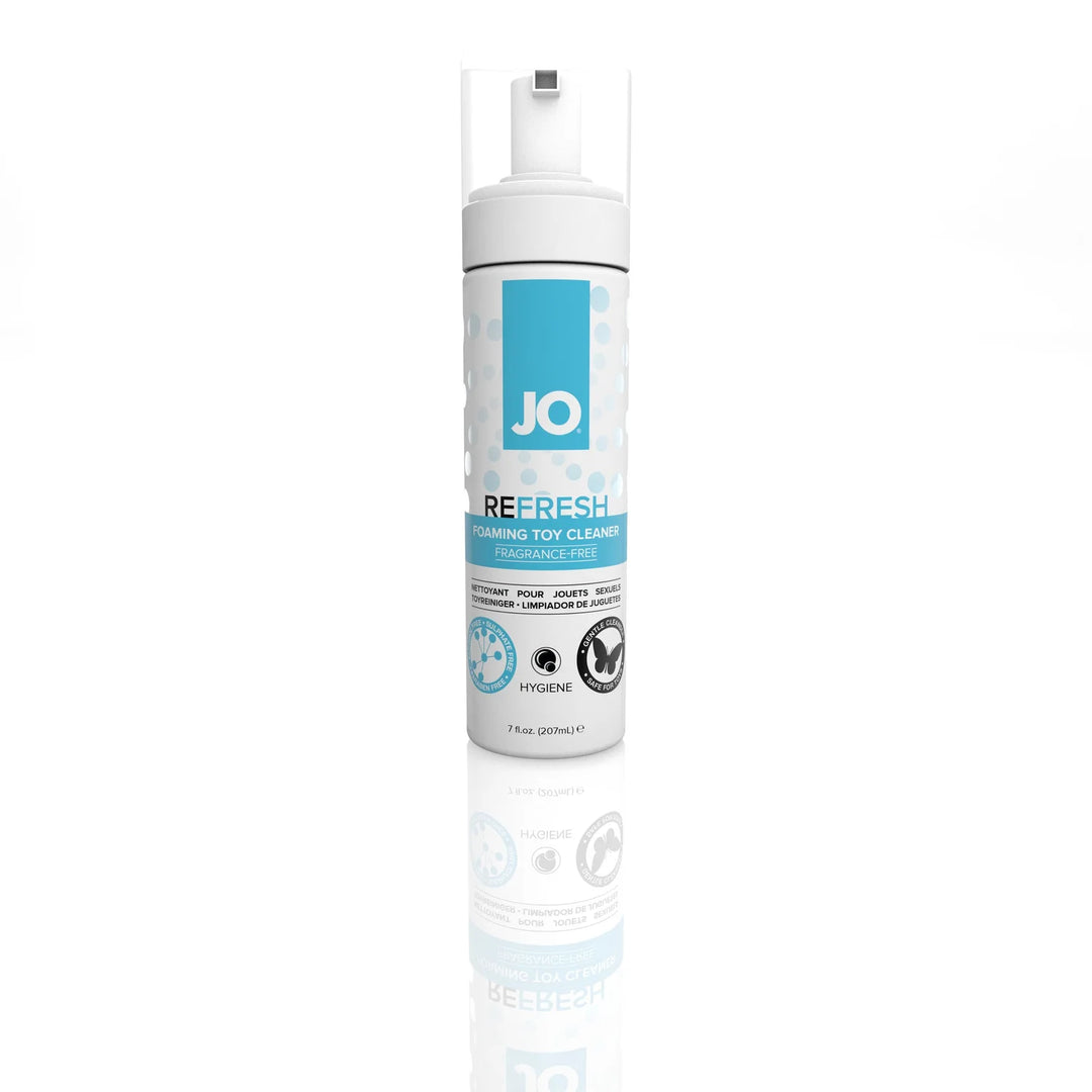JO Refresh Foaming Toy Cleaner bottle, product shot on white background [VERIFY: filename indicates 7oz bottle, attached here to the 1.7oz variant]