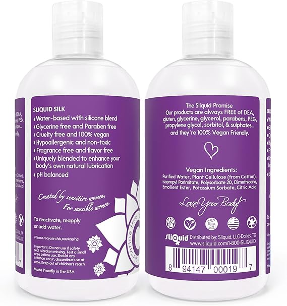 Sliquid Naturals Silk – Hybrid Water & Silicone Lubricant for Long-Lasting Glide