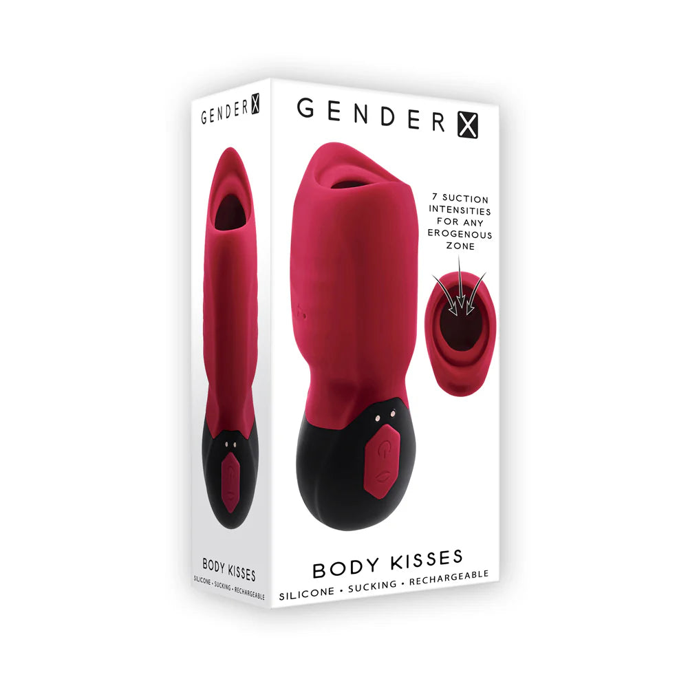 Gender X Body Kisses Dual Suction & Vibrating Silicone Massager for External Stimulation