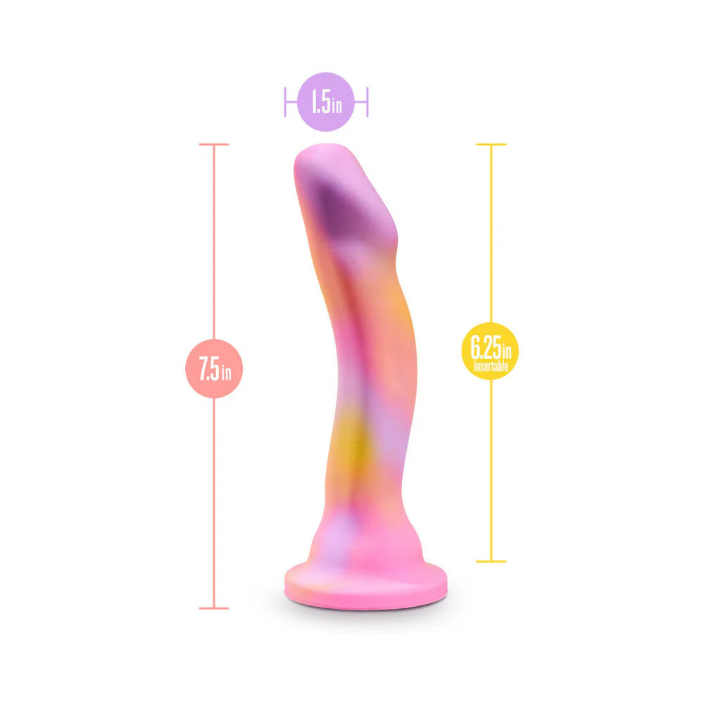 Avant Sun’s Out Silicone Dildo – Curved 7.5" Artisanal Design for G-Spot & P-Spot Play (Pink)