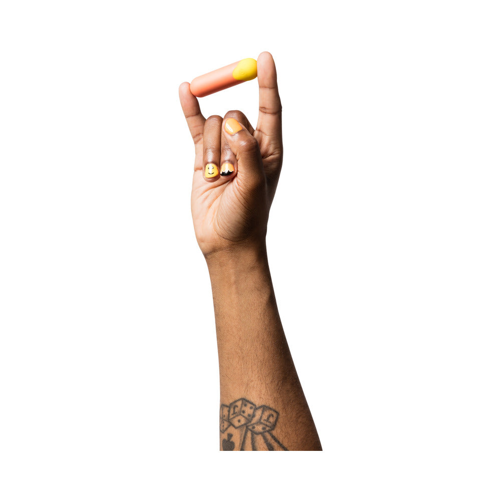 ROMP Riot bullet vibrator shown from a side angle highlighting its compact size