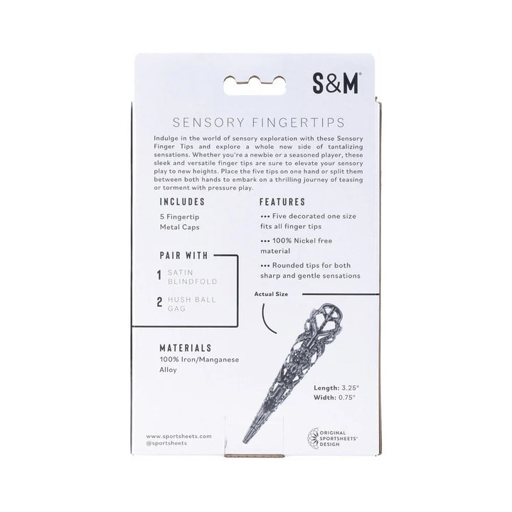Set of five pointed metal fingertip claws with adjustable bands