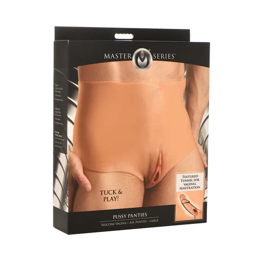 XR Brands Master Series Silicone Pussy Panties – Vulva + Anal Play Design