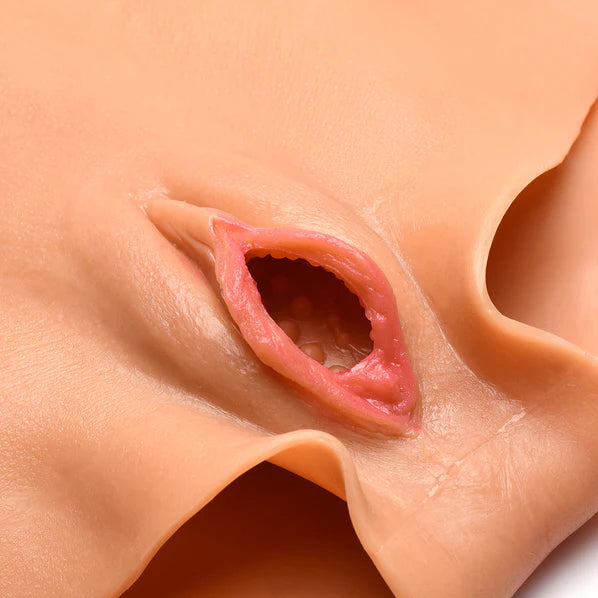 XR Brands Master Series Silicone Pussy Panties – Vulva + Anal Play Design