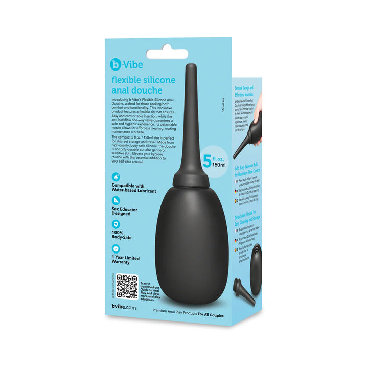 b-Vibe Flexible Silicone Anal Douche Black