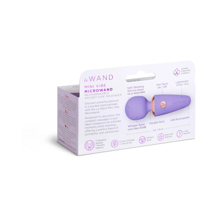 Le Wand Mini Micro rechargeable wand vibrator with a flexible head