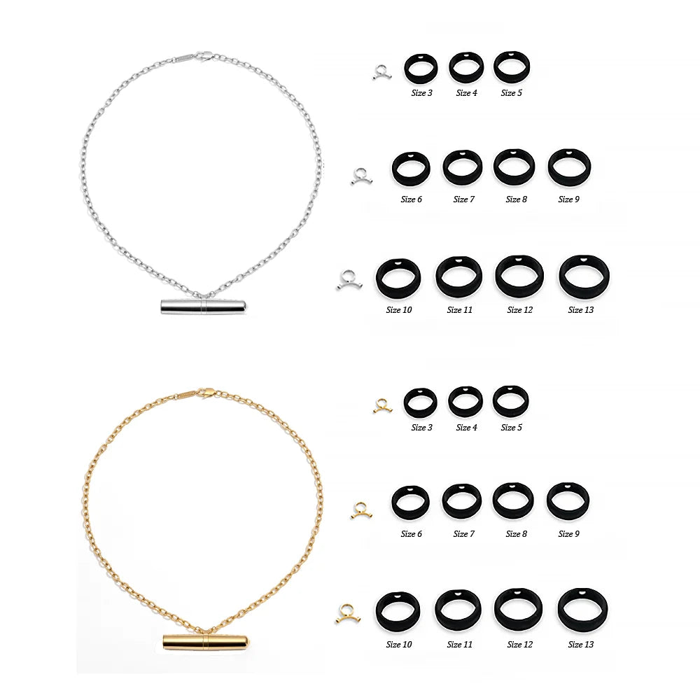 Crave Tease Collection pendant removed from the chain and ring band to show the vibrator alone