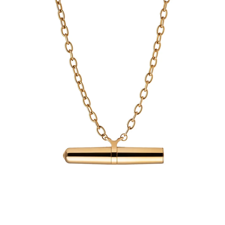 Crave Tease Necklace Vibrator, front-facing studio product shot showing the pendant charm and chain