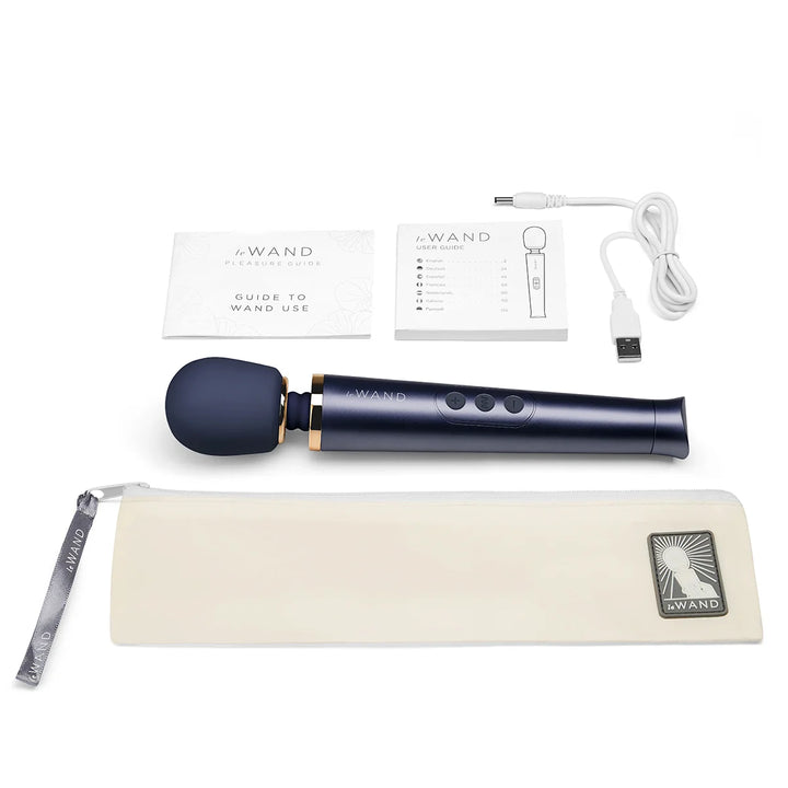 Le Wand Petite Rechargeable Massager, navy colorway | MOTHERLODE