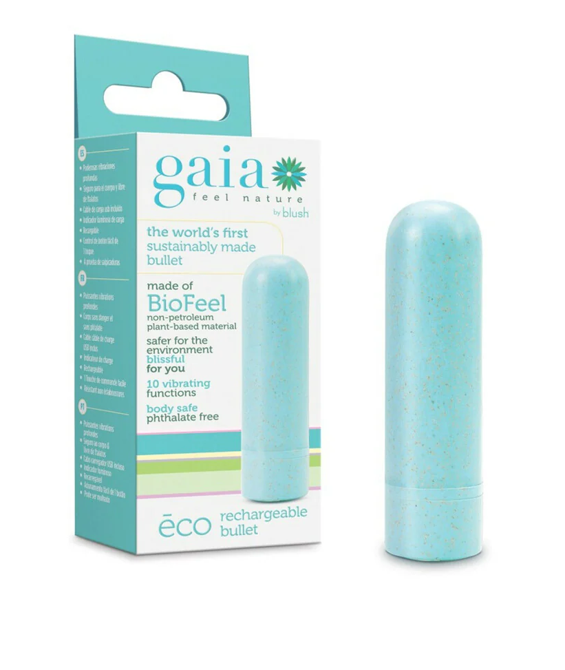 Gaia Eco Rechargeable Bullet Vibrator | Sustainable Plant-Based Bullet with 10 Vibration Functions