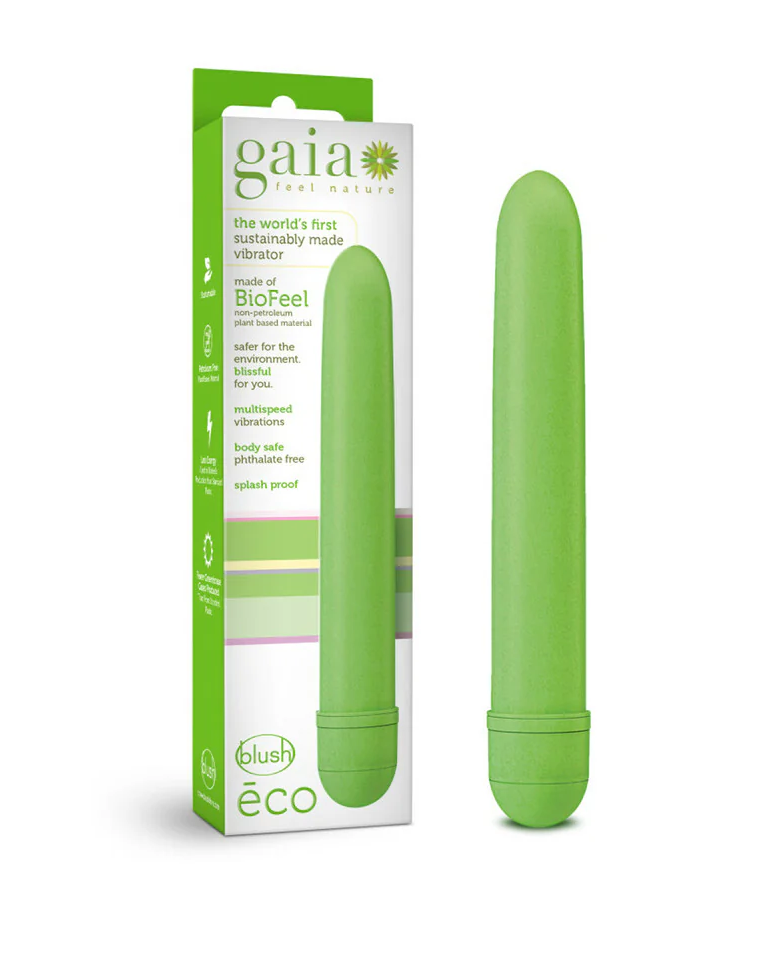 Gaia Eco Slimline Vibrator | Sustainable Plant-Based Classic Vibe with Multi-Speed Control