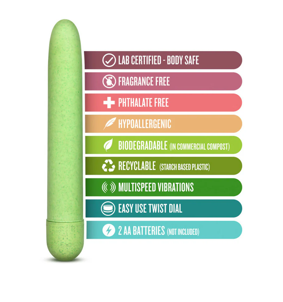 Gaia Eco Slimline Vibrator | Sustainable Plant-Based Classic Vibe with Multi-Speed Control