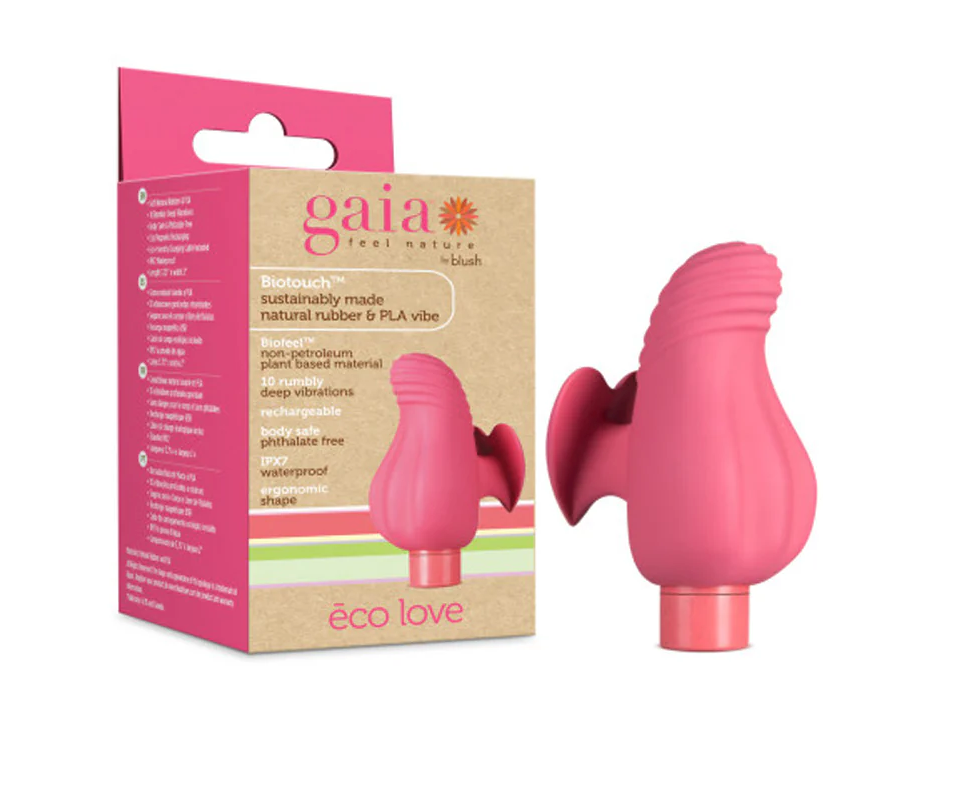 Gaia Eco Love Bullet Vibrator & Sleeve | Sustainable Natural-Rubber Finger-Grip Vibe with 10 Functions | MOTHERLODE