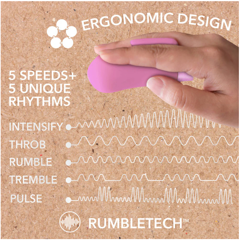 Blush Gaia Eco Delight Bullet Vibrator & Sleeve | Sustainable Natural-Rubber Finger-Grip Vibe with 10 Functions