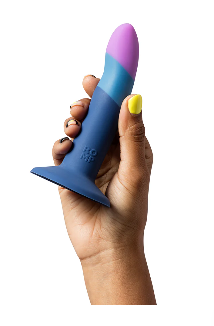 ROMP Piccolo Silicone Dildo | 5-Inch Curved G-Spot &amp; P-Spot Dildo with Harness &amp; Bullet Compatibility | MOTHERLODE