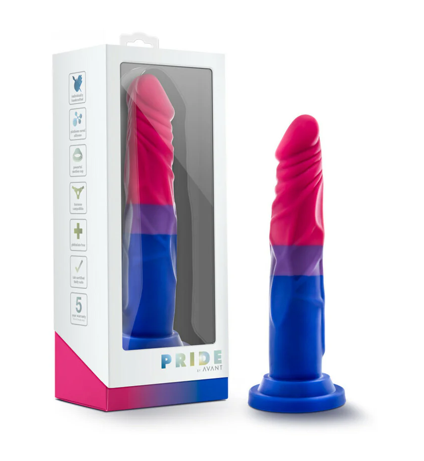 Avant Pride Love Silicone Dildo | 7.5" Platinum-Cured Silicone Dildo with Suction Cup & Tapered Head