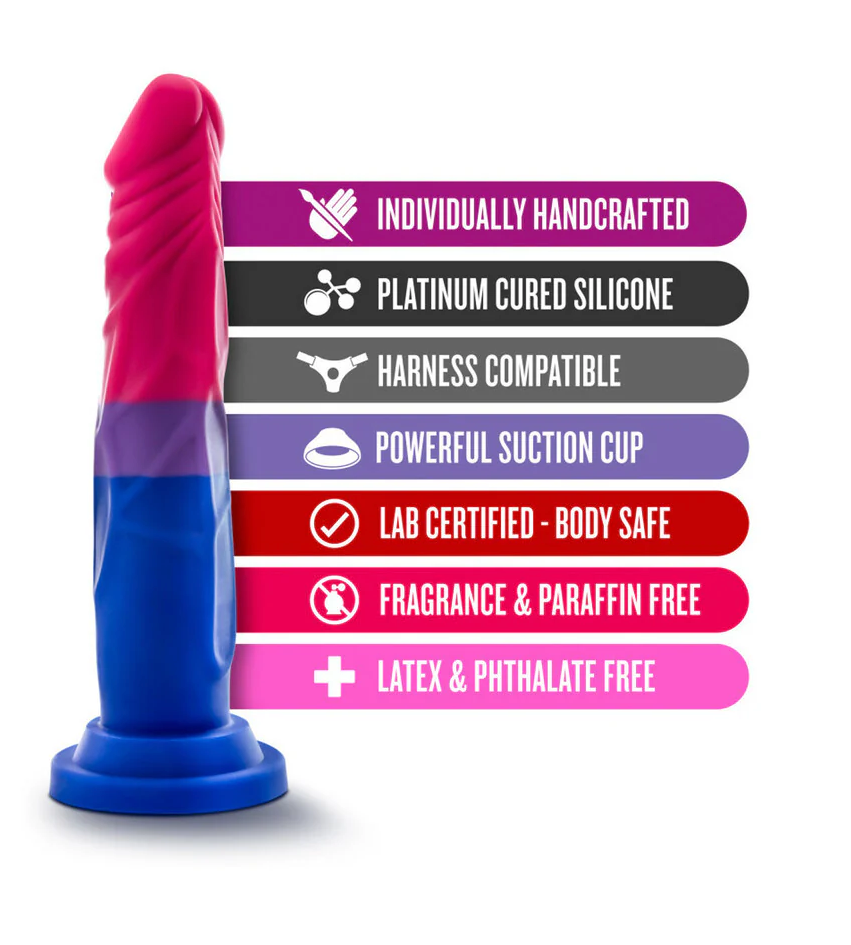 Avant Pride Love Silicone Dildo | 7.5" Platinum-Cured Silicone Dildo with Suction Cup & Tapered Head