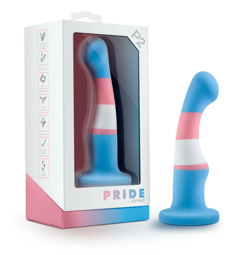 Avant Pride True Blue Silicone Dildo | 6" Platinum-Cured Silicone Dildo for G-Spot & P-Spot Play | MOTHERLODE