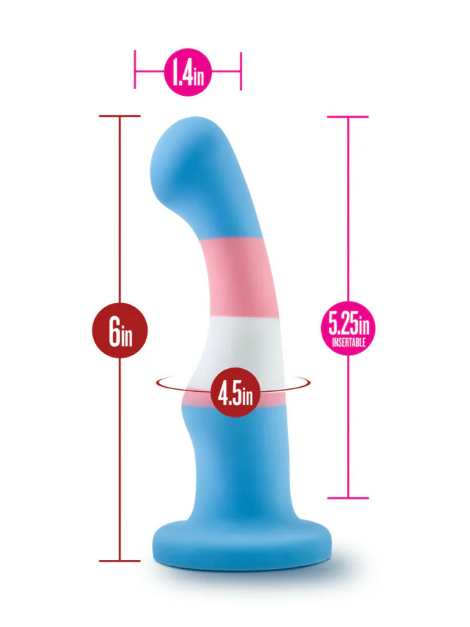 Avant Pride True Blue Silicone Dildo | 6" Platinum-Cured Silicone Dildo for G-Spot &amp; P-Spot Play | MOTHERLODE