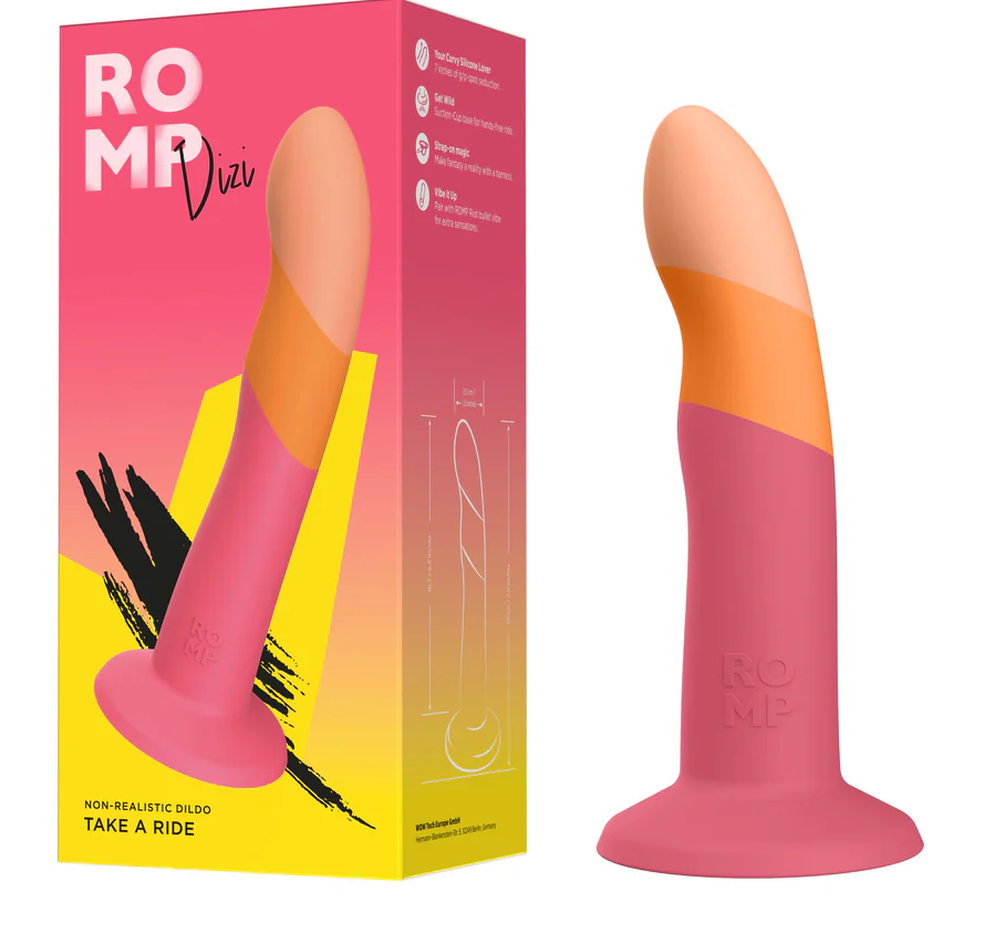 ROMP Dizi Silicone Dildo | 7" Curved G-Spot &amp; P-Spot Dildo with Suction Cup &amp; Bullet Compatibility | MOTHERLODE