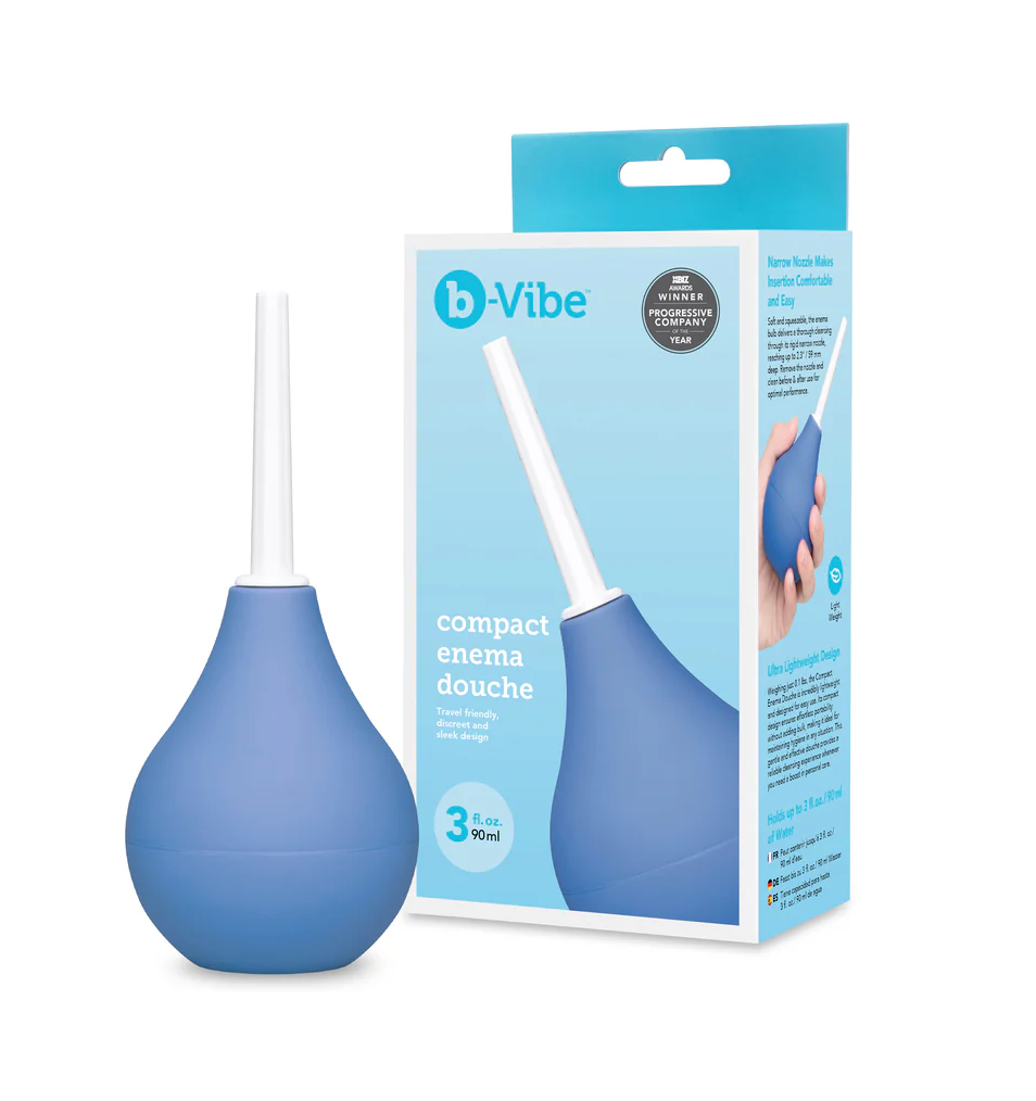 b-Vibe Compact Travel Enema Douche | Discreet, Travel-Friendly Anal Cleansing | MOTHERLODE