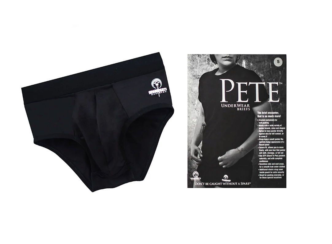 SpareParts Pete Briefs Nylon Packing Underwear | Secure, Gender-Affirming Packer Support (Sizes S | MOTHERLODE