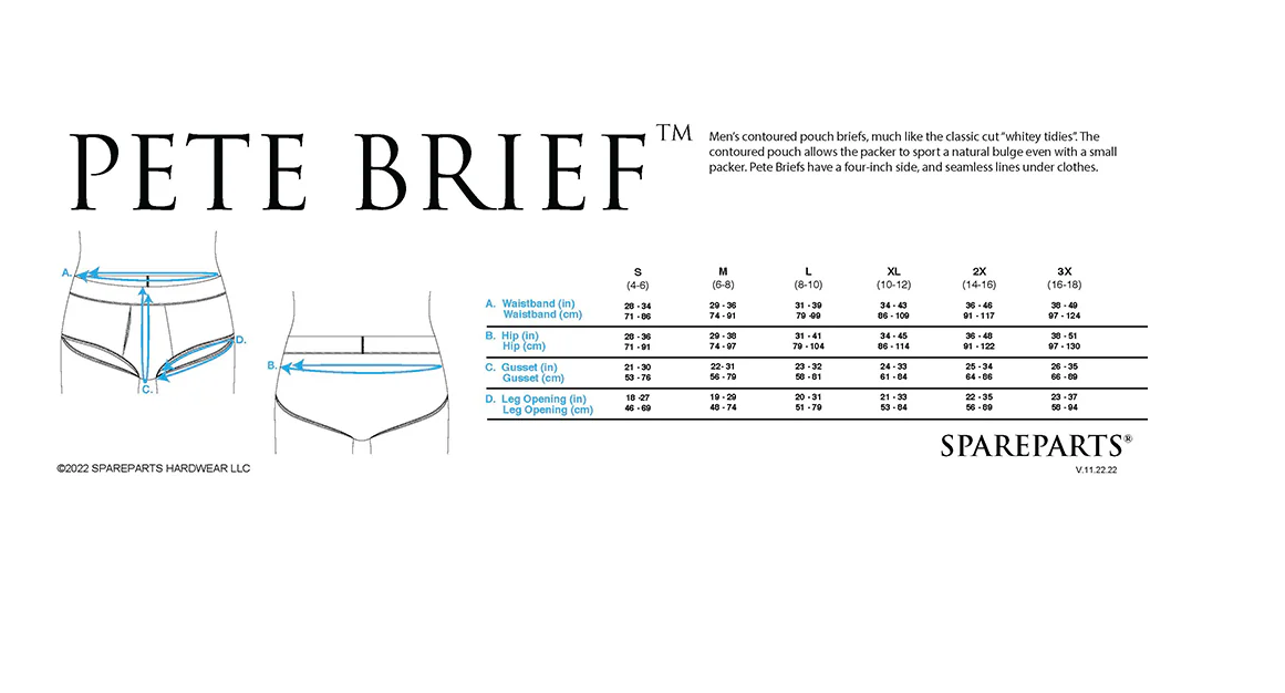 SpareParts Pete Briefs Nylon Packing Underwear | Secure, Gender-Affirming Packer Support (Sizes S–3XL)