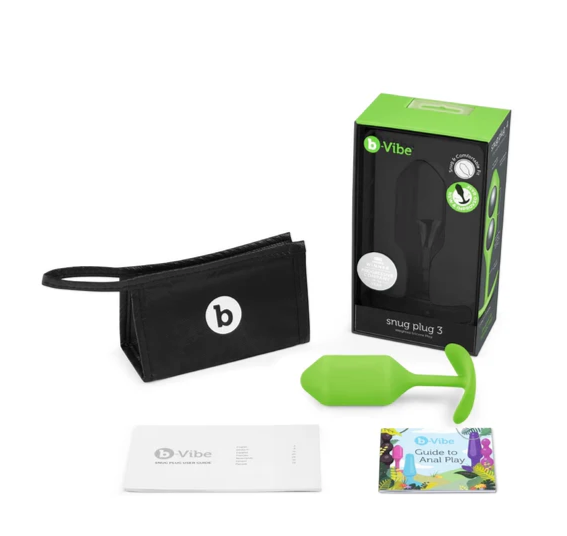 b-Vibe Snug Plug 3 – Weighted Silicone Anal or Vaginal Plug