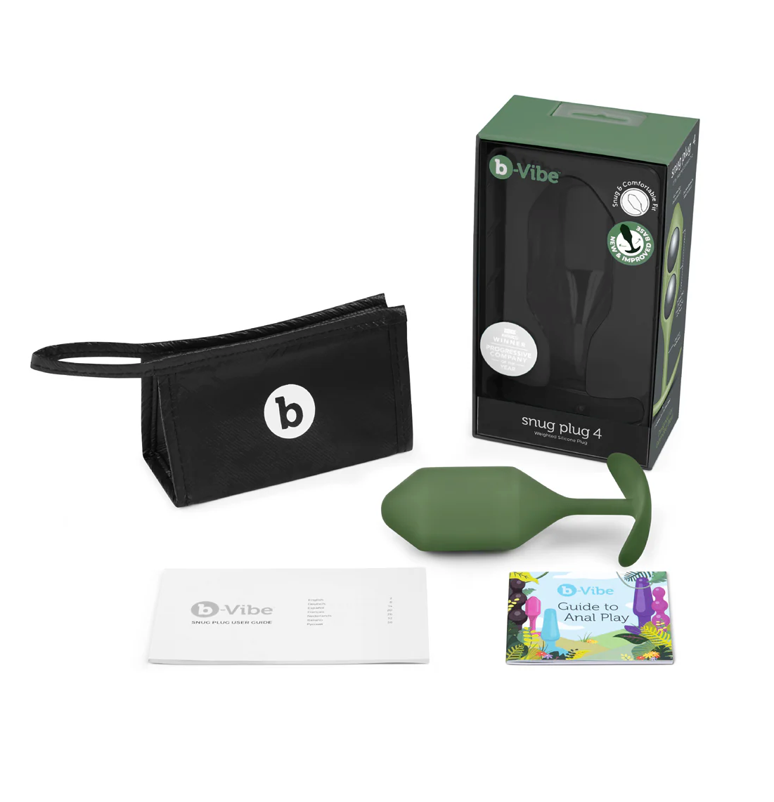 b-Vibe Snug Plug 4 – Weighted Silicone Anal or Vaginal Plug