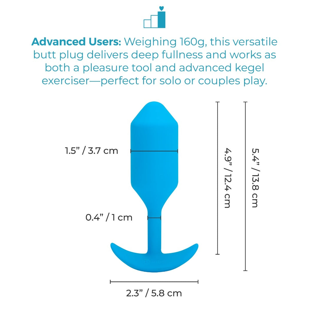 b-Vibe Snug Plug 3 alternate angle showing the smooth grip handle