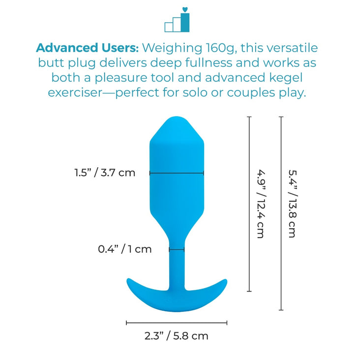 b-Vibe Snug Plug 3 alternate angle showing the smooth grip handle