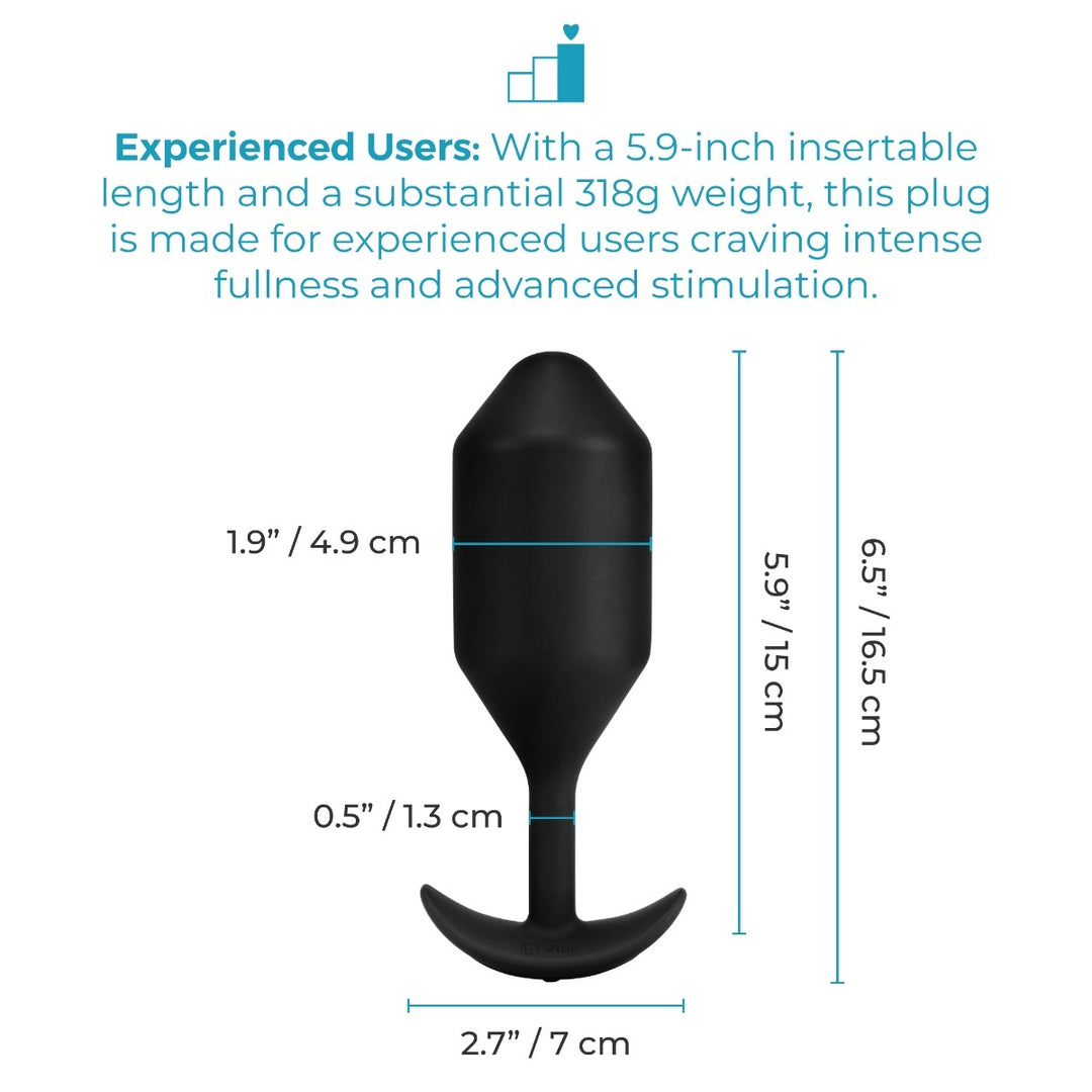 b-Vibe Snug Plug 5 alternate angle showing the smooth grip handle