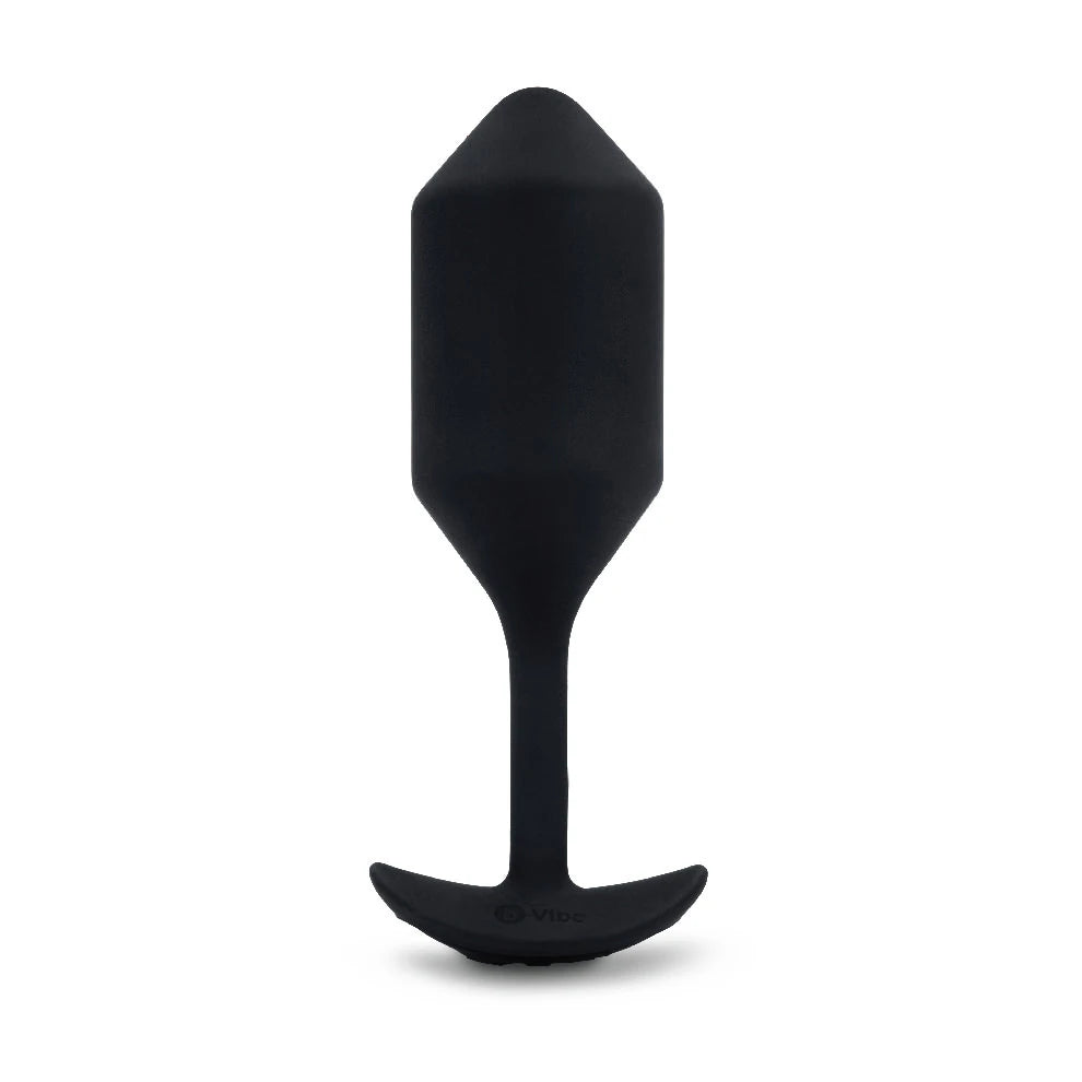 b-Vibe Vibrating Snug Plug 4 in Black, product shot on white background