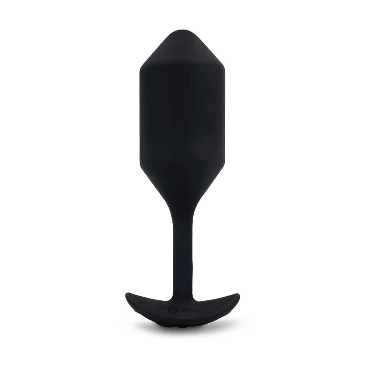 b-Vibe Vibrating Snug Plug 4 in Black, product shot on white background