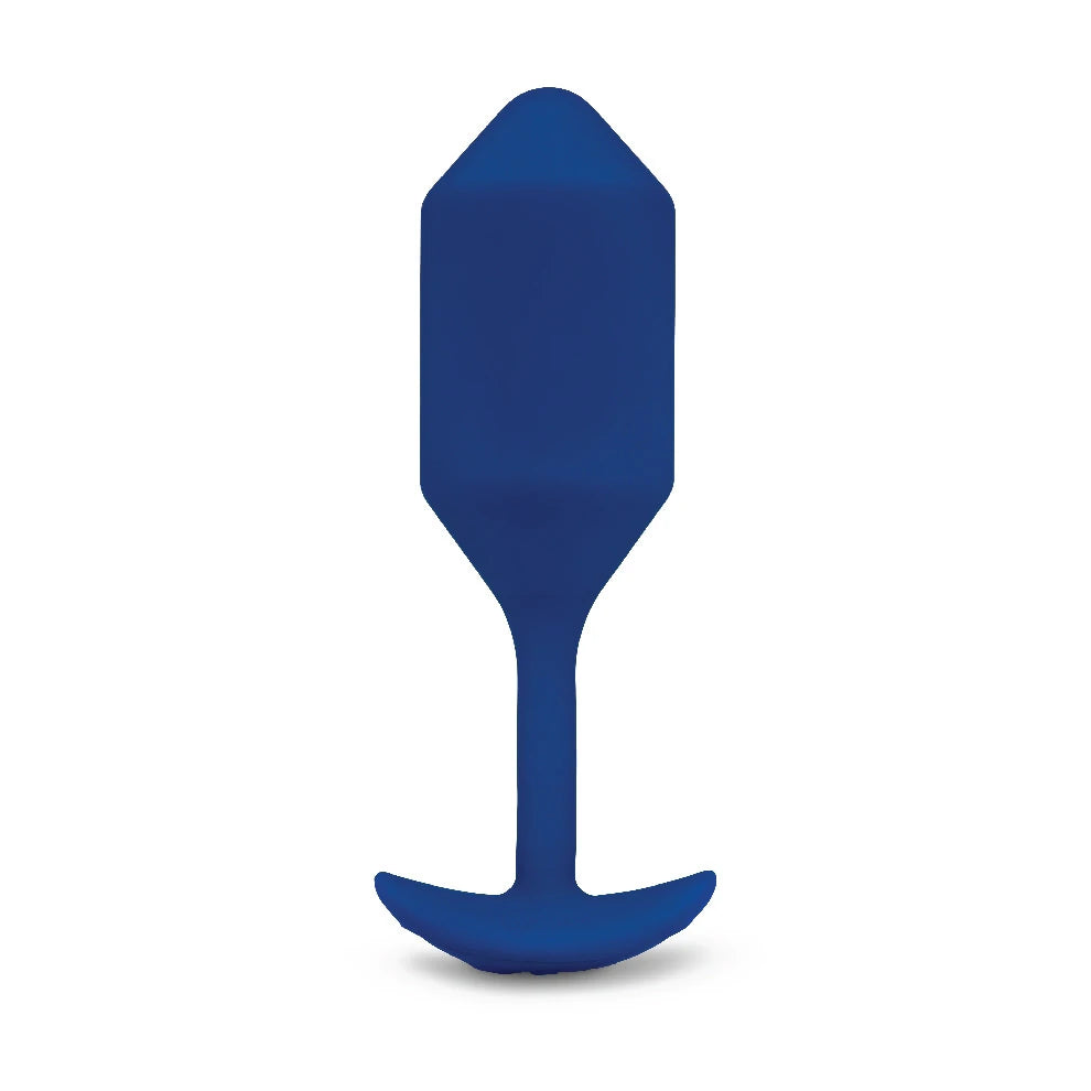 b-Vibe Vibrating Snug Plug 4 in Navy, product shot on white background