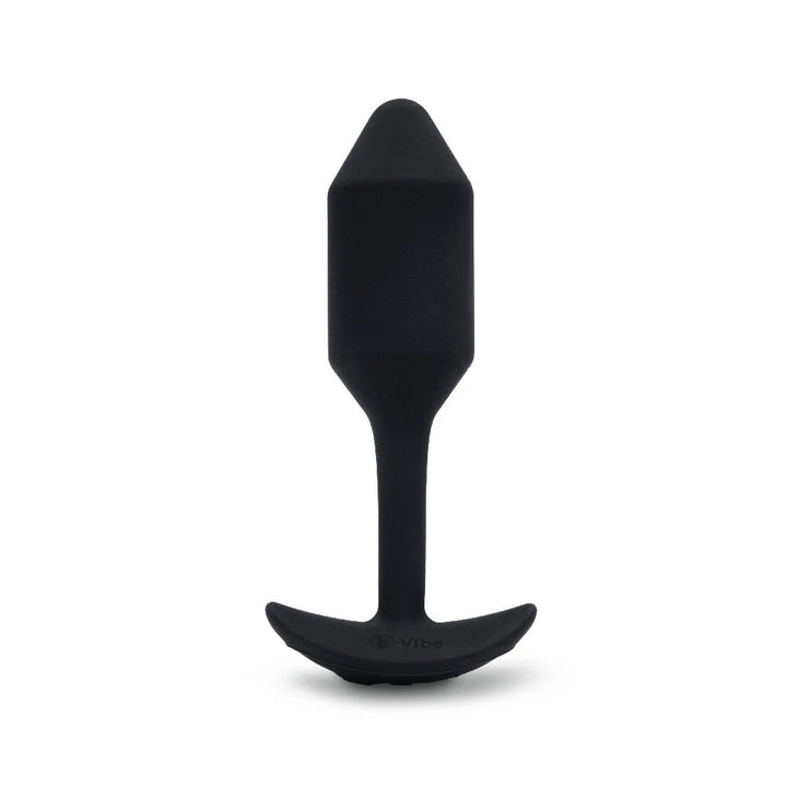 b-Vibe Vibrating Snug Plug 2 in Black, product shot on white background
