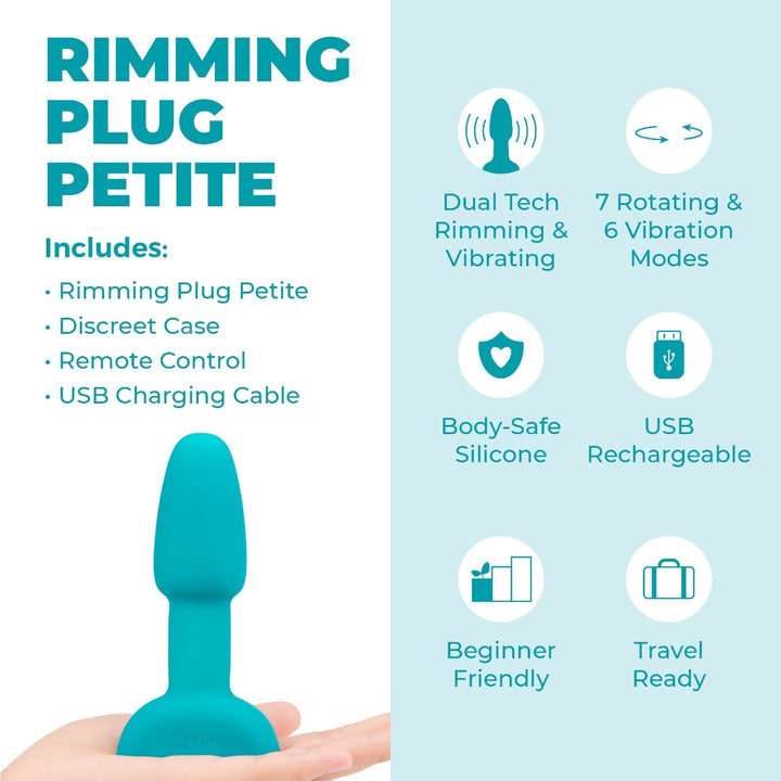 b-Vibe Rimming Petite in Teal shown from a front angle