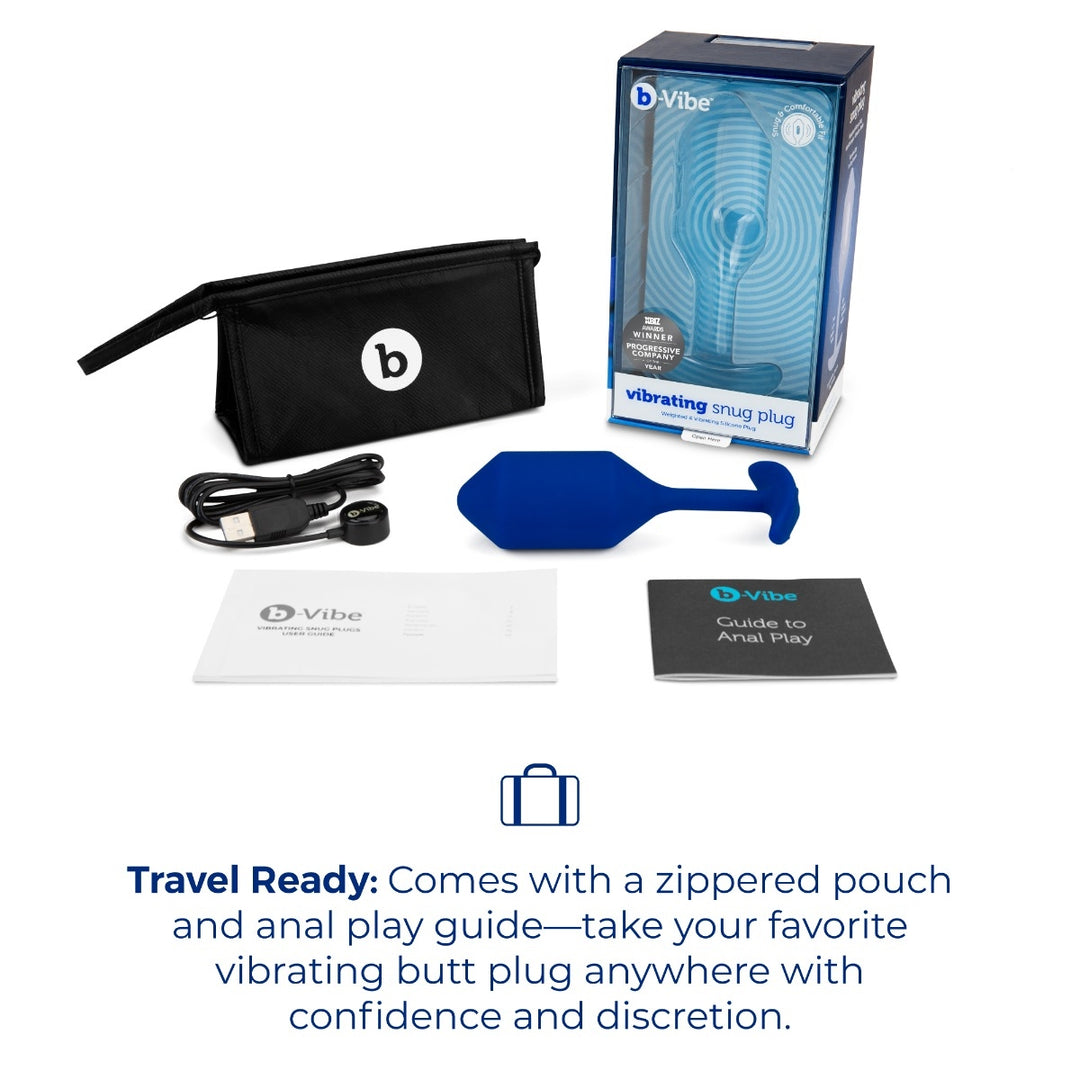 b-Vibe Snug Plug 4 in Navy packaging box artwork