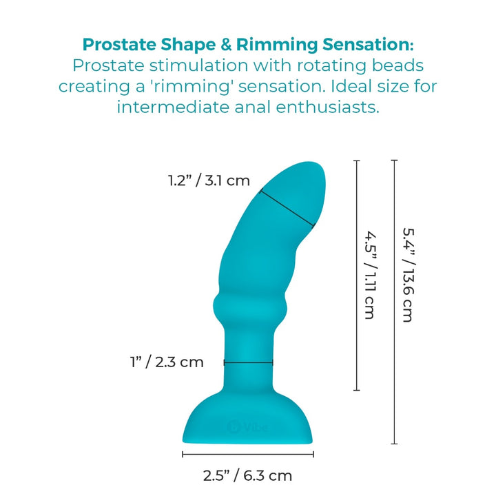 b-Vibe Remote Control Rimming P-Spot Plug close-up of the rotating beads at the base