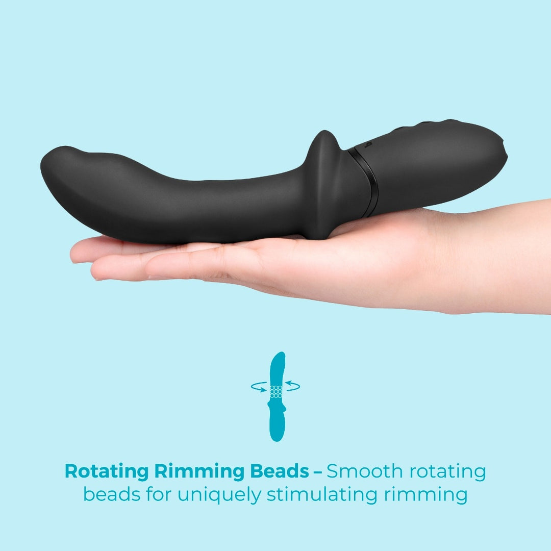 b-Vibe Rimming P-Spot Vibe held in hand for size reference