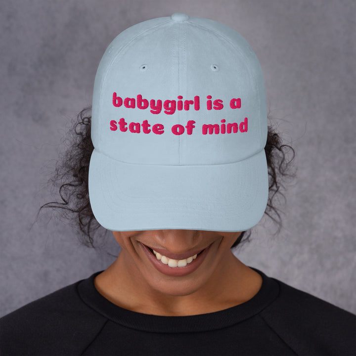 Babygirl Is a State of Mind Dad Cap, light blue colorway, front view | MOTHERLODE
