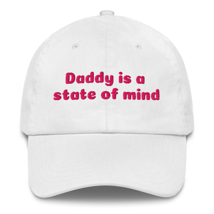 Daddy is a State of Mind Dad Cap, white colorway, front view | MOTHERLODE
