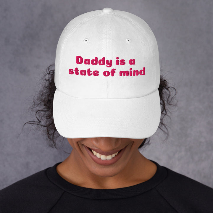 Daddy is a State of Mind Dad Cap, white colorway, front view | MOTHERLODE