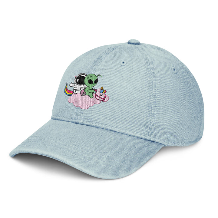 Cosmo &amp; Quim Mascot Dad Cap, light blue colorway, front view | MOTHERLODE