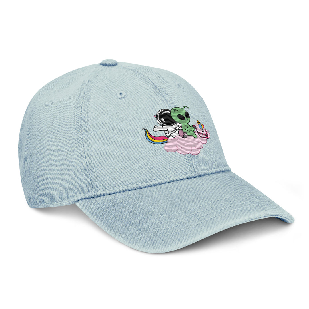 Cosmo &amp; Quim Mascot Dad Cap, light blue colorway, front view | MOTHERLODE