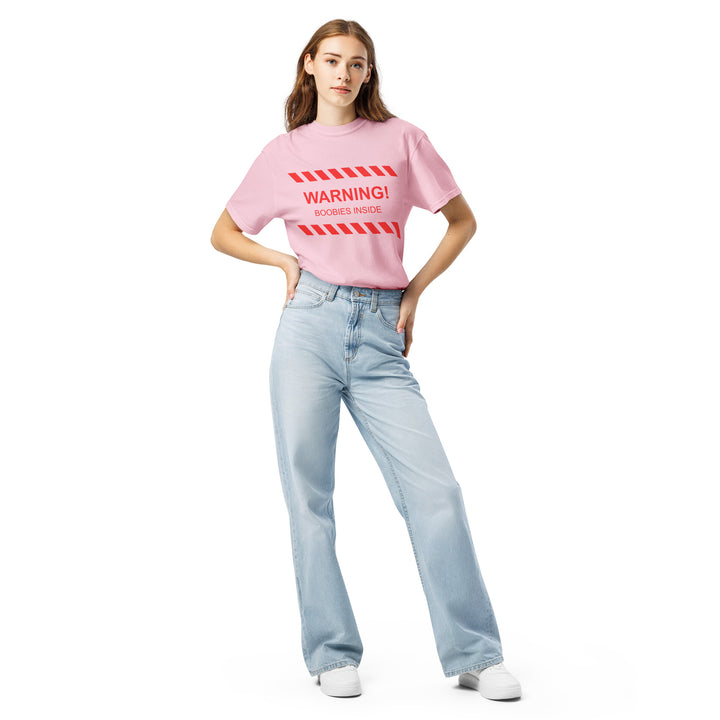 "WARNING! Boobies Inside" T-Shirt, front view | MOTHERLODE