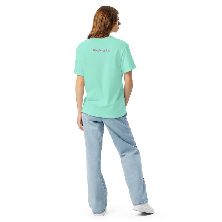 Sex Is Not a Bad Word T-Shirt, mint colorway, back view | MOTHERLODE