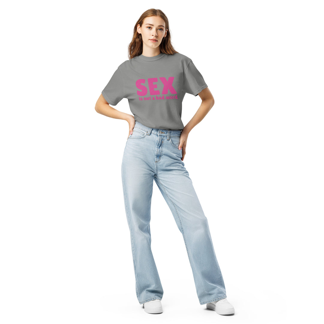 Sex Is Not a Bad Word T-Shirt, grey colorway, front view | MOTHERLODE
