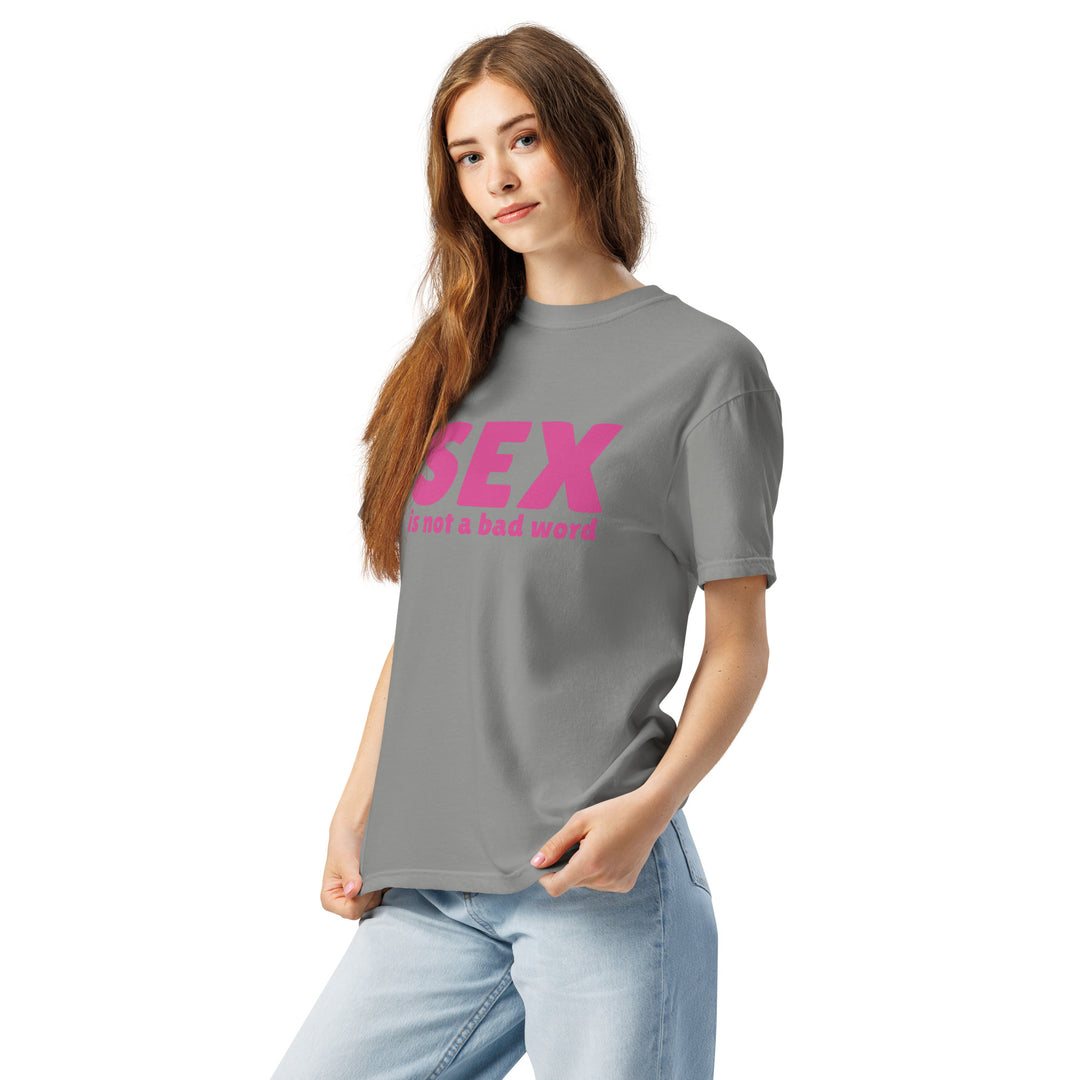 Sex Is Not a Bad Word T-Shirt, grey colorway, front view | MOTHERLODE